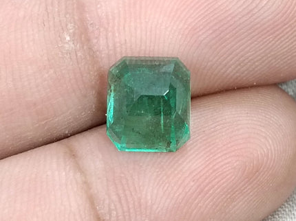 Zambian Emerald 4.77ct Natural Medium Deep Mystic Green Octagon Cut Loose Gemstone