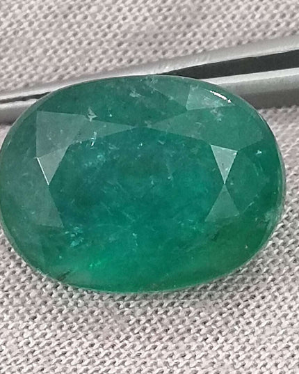 10.50ct Zambian Emerald, Deep Forest Green Oval Cut Natural Loose Gemstone.