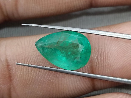 4.78ct Natural Colombian Emerald Medium Green Pear Cut Loose Gemstone