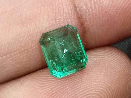 2.57ct Zambian Emerald, Pastel Green Octagon Cut Certified Natural Gemstone