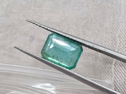 1.45ct Natural Emerald Medium Green Zambian Octagon Cut Loose Gemstone