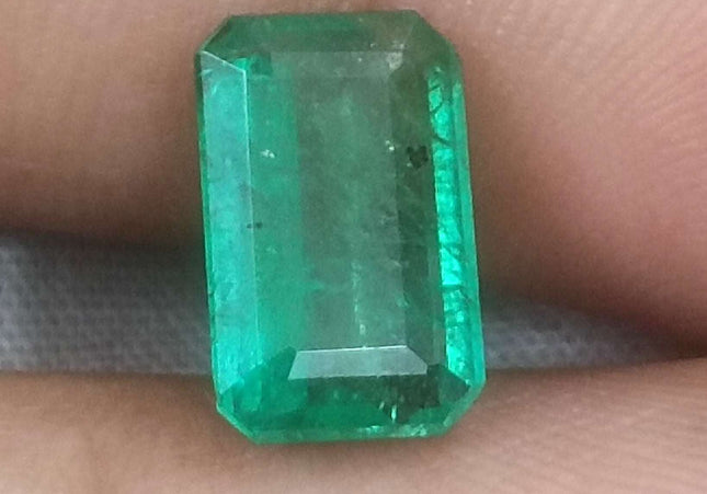 2.99ct GSI USA Certified Medium Deep Green Colombian Emerald Minor Oiled Loose Gemstone
