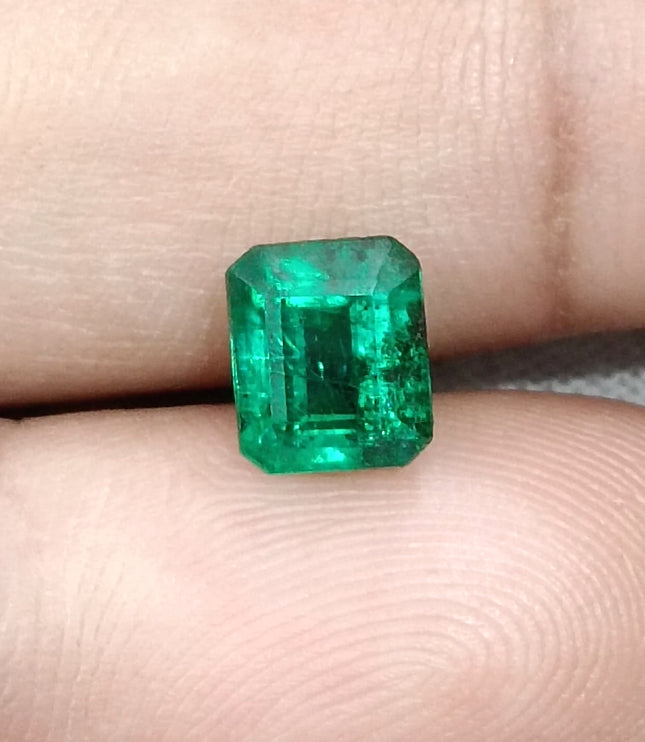 1.85ct Natural Emerald Exceptional Top Green Octagon Cut Zambian Loose Gemstone