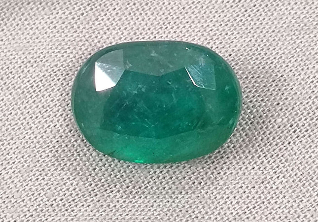 10.50ct Zambian Emerald, Deep Forest Green Oval Cut Natural Loose Gemstone.