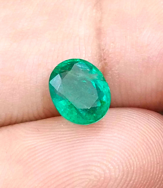 1.60ct Top Deep Water Green Emerald Natural Earth Mined Gemstone