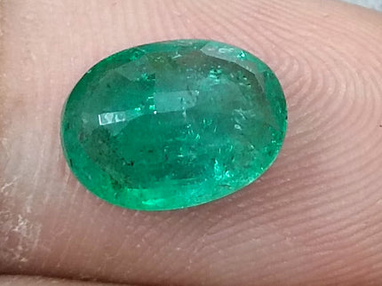GSI Certified 2.68ct Water Green Emerald, Natural earth mined Gemstone