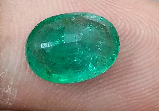 GSI Certified 2.68ct Water Green Emerald, Natural earth mined Gemstone