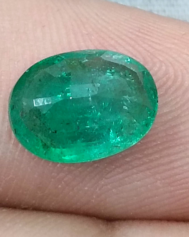 GSI Certified 2.68ct Water Green Emerald, Natural earth mined Gemstone