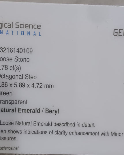 GSI Certified Vivid Golden Green Natural Swat Emerald Minor Oiled Loose Gemstone