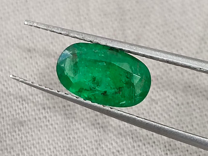 1.25ct Natural Emerald Vivid Deep Green Zambian Oval Cut Loose Gemstone