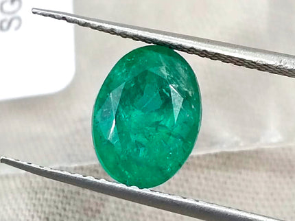 2.31ct Natural Emerald Deep Glass Green Zambia Minor oil SGL Certified Gemstone