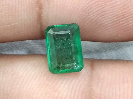 1.64ct Medium Deep Green Natural Swat Emerald Octagon Cut Loose Gemstone