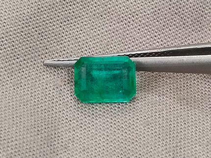 Zambian Emerald 1.67ct Medium Green Certified Natural Octagon Cut Gemstone