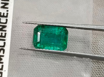 2.00ct Deep Green Zambian Emerald, Certified Natural Octagon Cut Gemstone