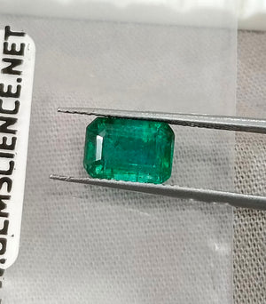 2.00ct Deep Green Zambian Emerald Certified Natural Octagon Cut Gemstone