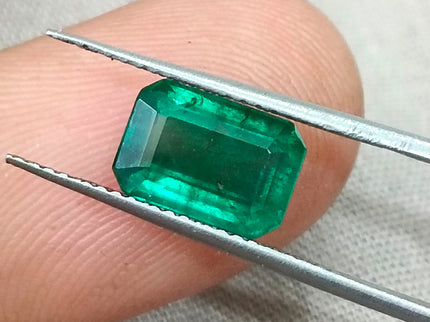 2.08ct Zambian Emerald, Natural Certified Deep Green Octagon Cut Gemstone