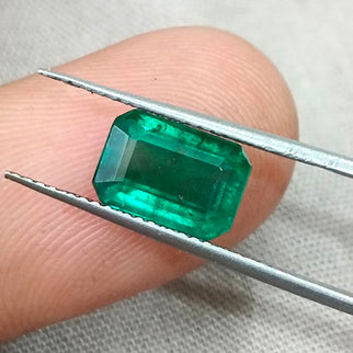 2.08ct Zambian Emerald, Natural Certified Deep Green Octagon Cut Gemstone