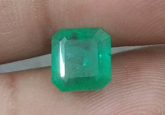 2.24ct GSI Certified Emerald Cut Zambian Emerald Minor Oiled Loose Gemstone