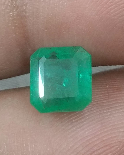 2.24ct GSI Certified Emerald Cut Zambian Emerald Minor Oiled Loose Gemstone