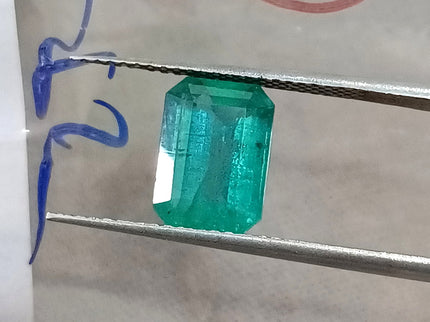 Natural Emerald 1.87ct Zambian SGL Certified Medium Bluish Green Octagon Cut Minor Oiled Loose Gemstone