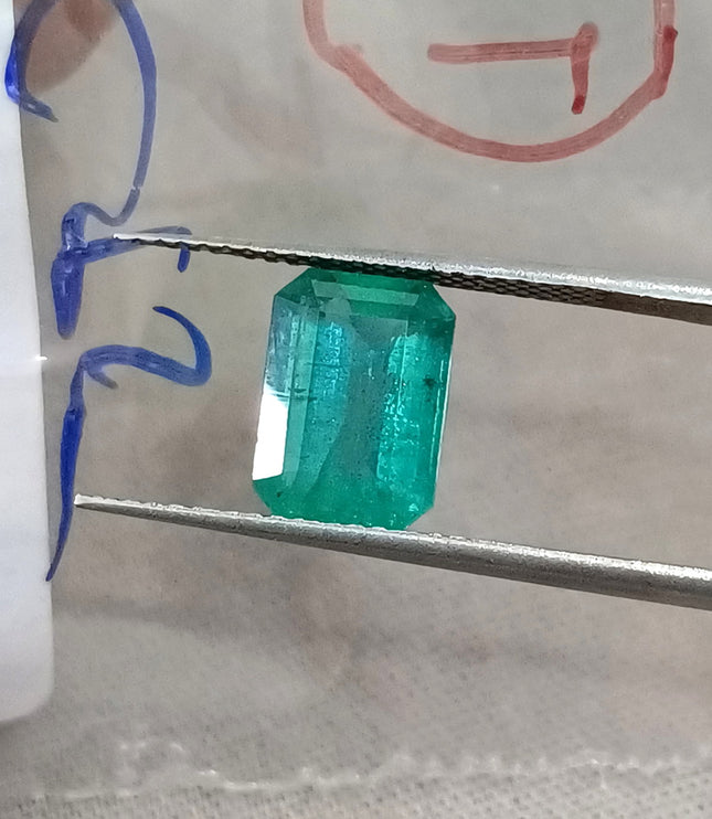 Natural Emerald 1.87ct Zambian SGL Certified Medium Bluish Green Octagon Cut Minor Oiled Loose Gemstone