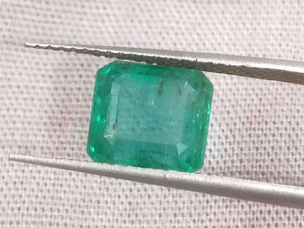 Zambian Emerald 2.67ct Certified Natural Medium Deep Green Octagon Cut Minor Oiled Loose Gemstone