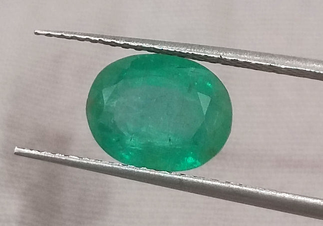 2.64ct Medium Green Zambian Emerald Minor Oiled Loose Gemstone