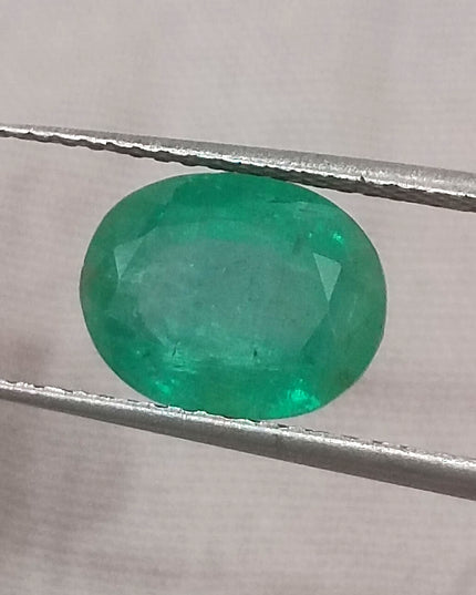 2.64ct Medium Green Zambian Emerald Minor Oiled Loose Gemstone