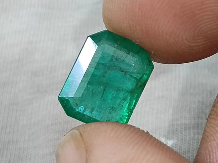 Natural Emerald 6.62ct Natural Certified Medium Grass Green Octagon Cut Loose Gemstone