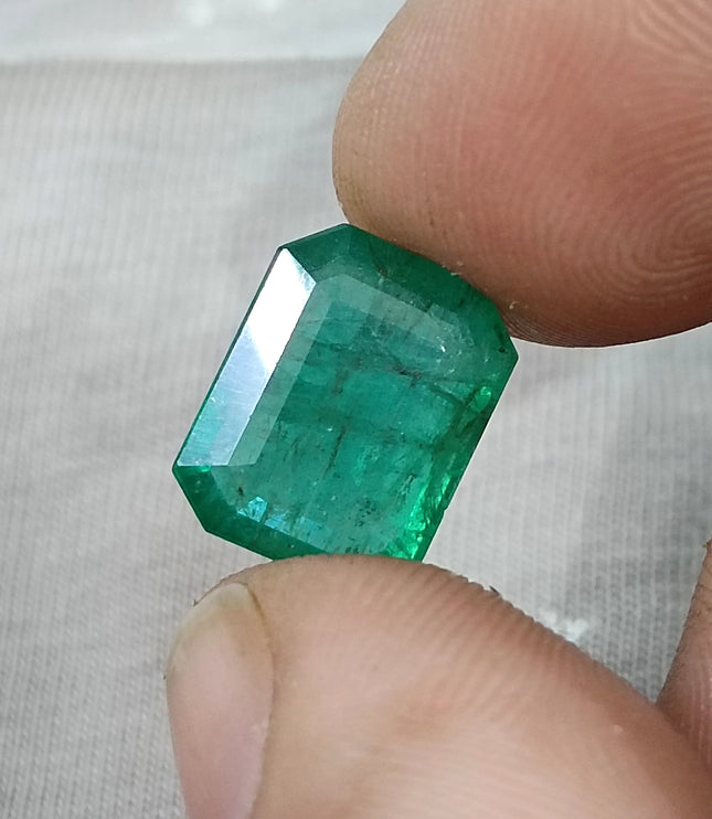 Natural Emerald 6.62ct Natural Certified Medium Grass Green Octagon Cut Loose Gemstone