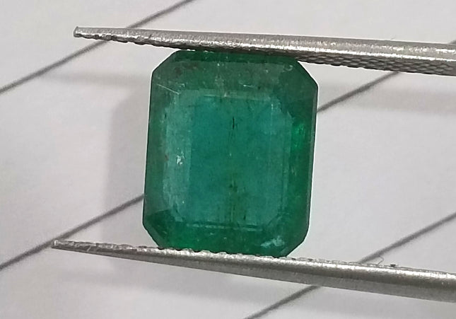 GSI Certified 3.21 Deep Green Natural Emerald Loose Gemstone