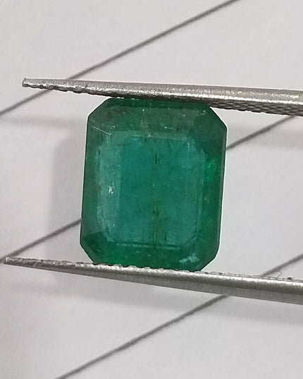 GSI Certified 3.21 Deep Green Natural Emerald Loose Gemstone