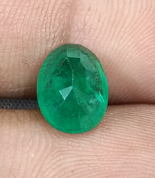 Grass Green Zambian Emerald 3.00ct Natural Certified Oval Cut Loose Gemstone
