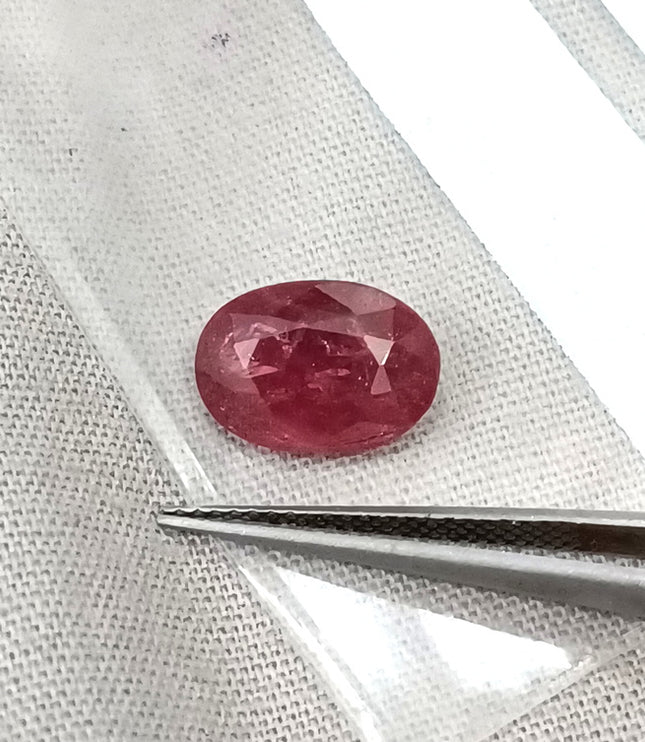 2.87ct Mozambique Ruby Unheated Natural Rasberry Ruby SGL Certified Oval Cut Loose Gemstone