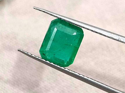 Zambian Emerald 1.60ct Natural Pure Lively Medium Deep Green Octagon Cut Loose Gemstone