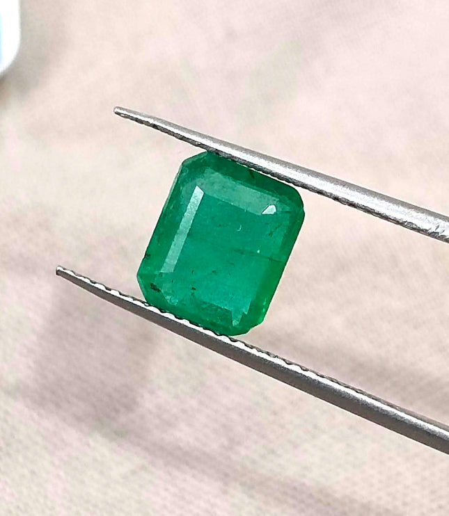 Zambian Emerald 1.60ct Natural Pure Lively Medium Deep Green Octagon Cut Loose Gemstone