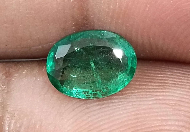 1.61ct Medium deep Zambian emerald minor oiled loose gemstone