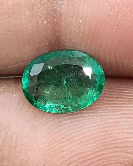 1.61ct Medium deep Zambian emerald minor oiled loose gemstone