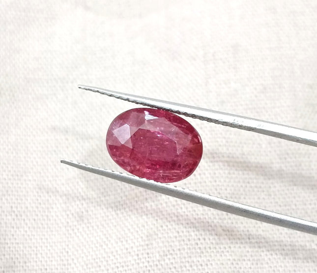 3.20ct Unheated Mozambique Natural Ruby Orchid Red SGL Certified Oval Stone
