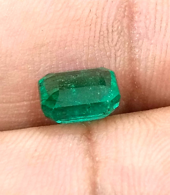 2.15ct Certified Zambian Emerald, Natural Medium Green Octagon Cut Gemstone