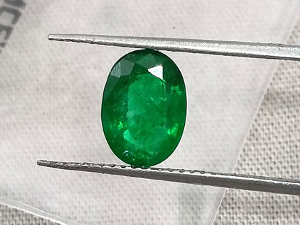 Emerald Natural 1.41ct Certified Deep Vivid Green Oval Cut Loose Gemstone