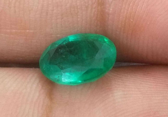 2.52ct GSI USA Certified Deep Green Zambian Emerald Minor Oiled Loose Gemstone