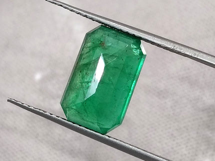 Swat Emerald 4.31ct Certified Natural Deep Green Octagon Cut Loose Gemstone