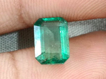 2.32ct Zambian Emerald, Natural Medium Light Green Octagon Cut Loose Gemstone