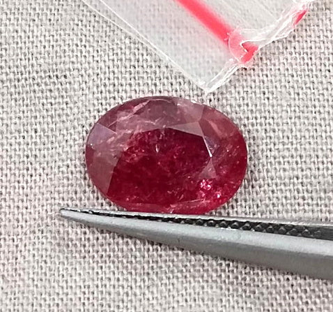 3.22ct Untreated Mozambique Ruby Natural SGL Certified Wine Red Oval Cut Gemstone