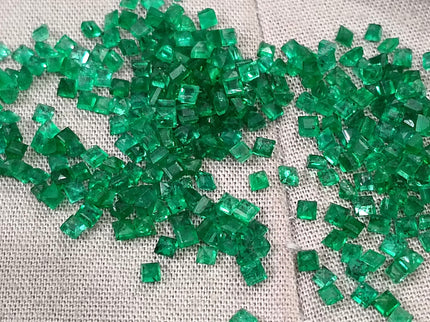 Emerald Lot Calibrated 16.20ct Medium Deep Vivid Green Princess Cut mm sizes Loose Gemstones