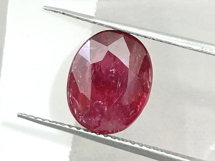 3.23ct Unheated Ruby Natural SGL Certified Deep Ruby Red Oval Gemstone