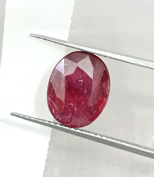 3.23ct Unheated Ruby Natural SGL Certified Deep Ruby Red Oval Gemstone