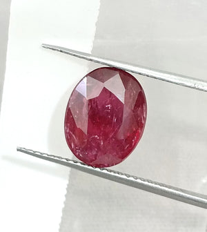 3.23ct Unheated Ruby Natural SGL Certified Deep Ruby Red Oval Gemstone