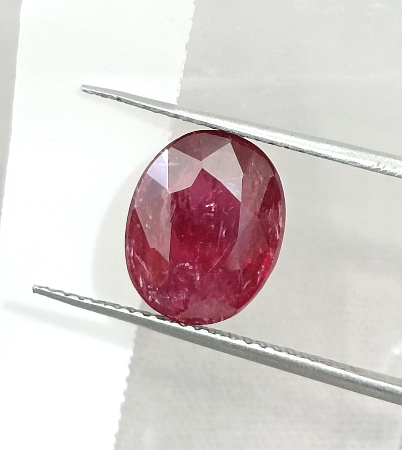 3.23ct Unheated Ruby Natural SGL Certified Deep Ruby Red Oval Gemstone